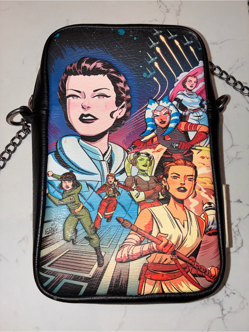 Loungefly x Disney Parks Star Wars "Women of the Galaxy" Sling Crossbody Bag - Picture 2 of 5